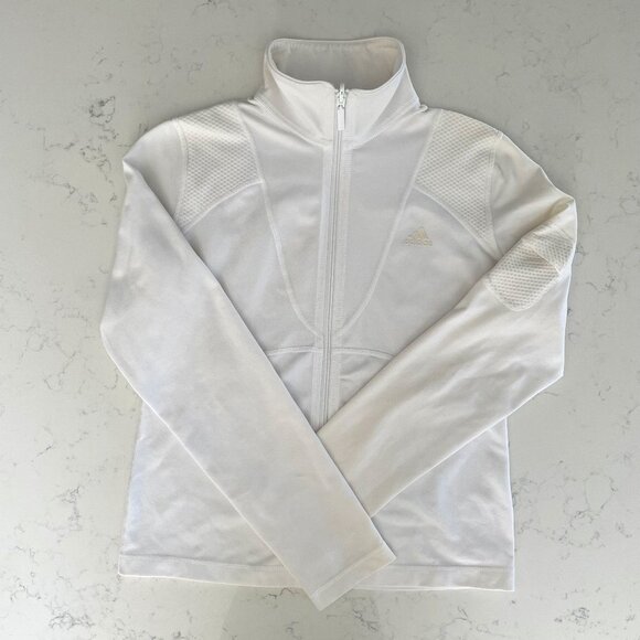 Adidas Clima365 Lg Slv Full Zip Activewear Jacket White Sz M no fabric/sz tag - Picture 1 of 10
